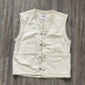 Vintage White Denim Vest